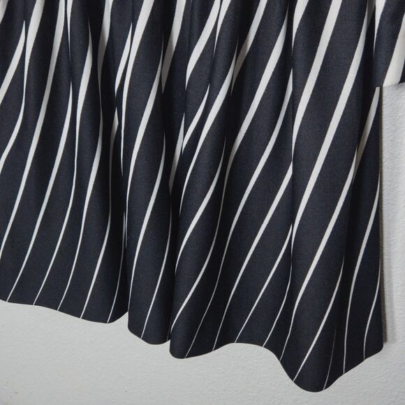 Mary Dobbs Vintage Shirt Dress Black White Stripe Fit Flare Mad Men Secretary M - Picture 5 of 10
